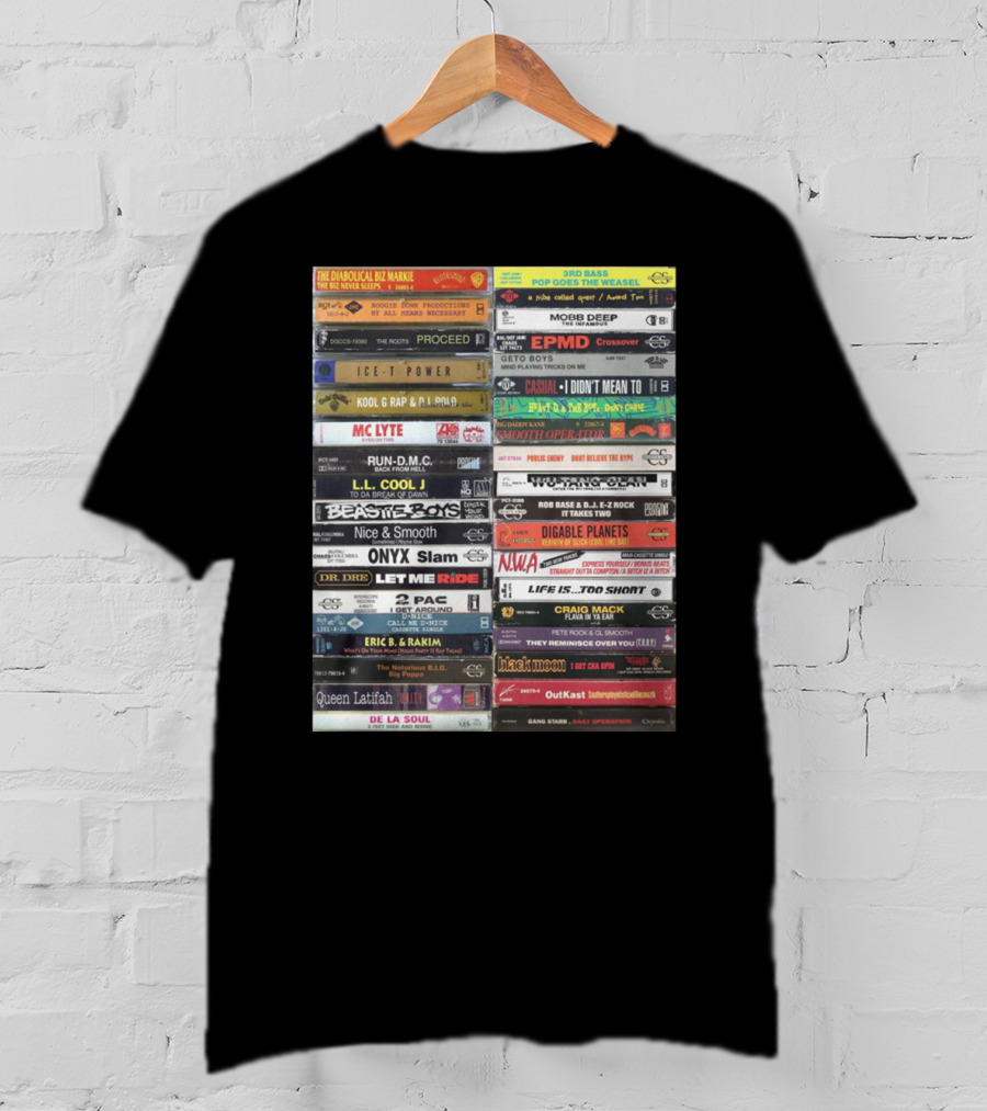Classic Hip-Hop Cassette Tape Collection Featuring Legendary Artists And Iconic Albums T-Shirt