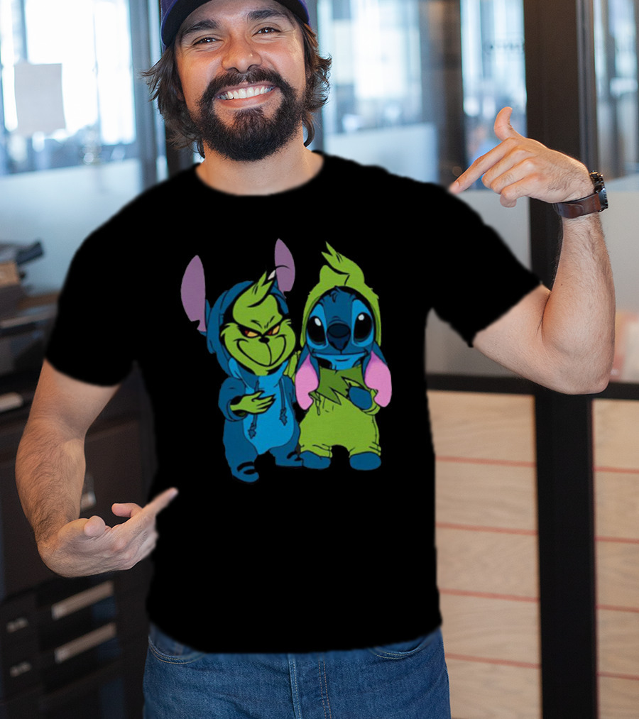 Stitch Grinch Mashup Hoodie Duo T-Shirt