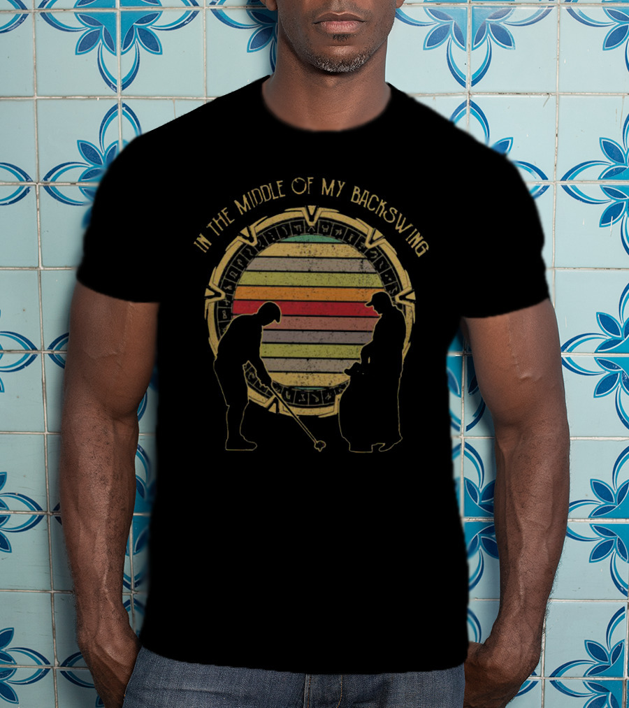 IN The Middle Of My Backswing Star Gate T-Shirt