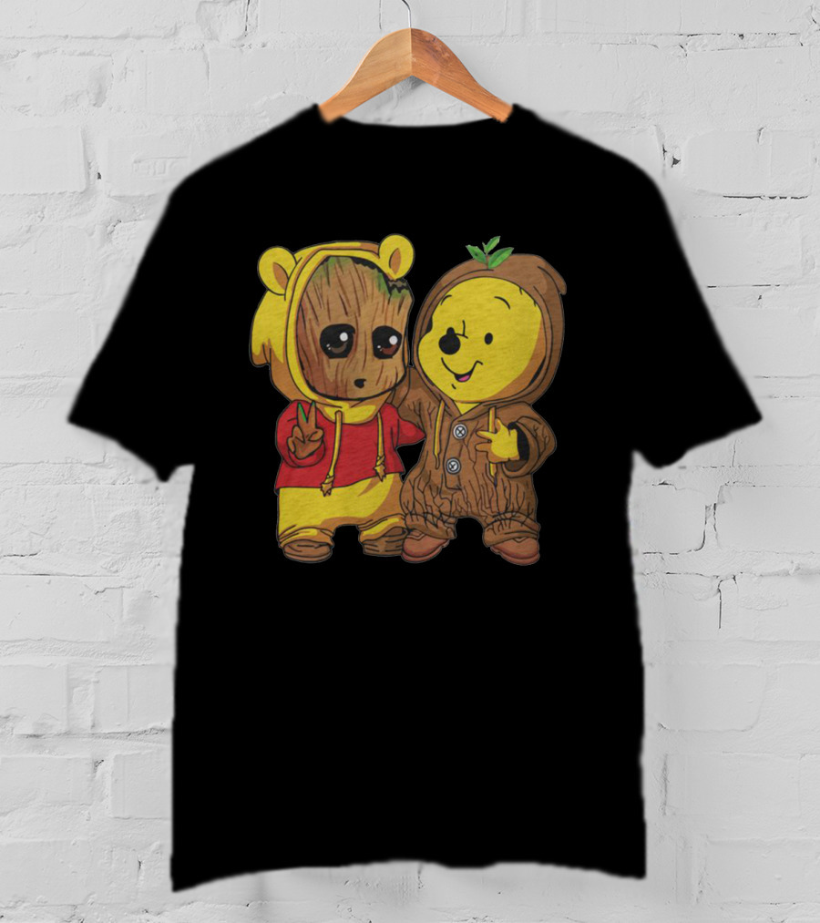 Groot And Bear Friend Cute Costume Crossover T-Shirt