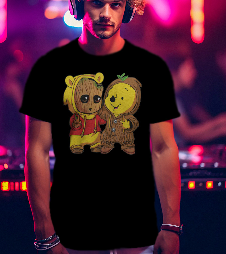 Groot And Bear Friend Cute Costume Crossover T-Shirt