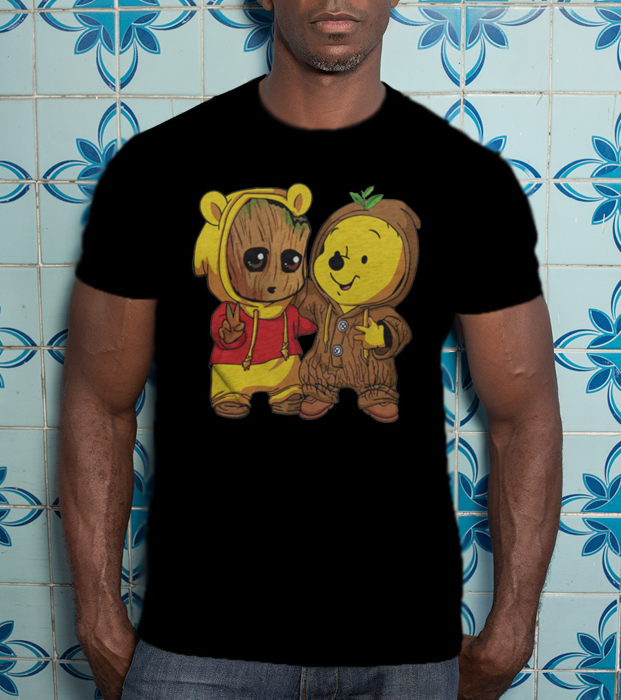 Groot And Bear Friend Cute Costume Crossover T-Shirt