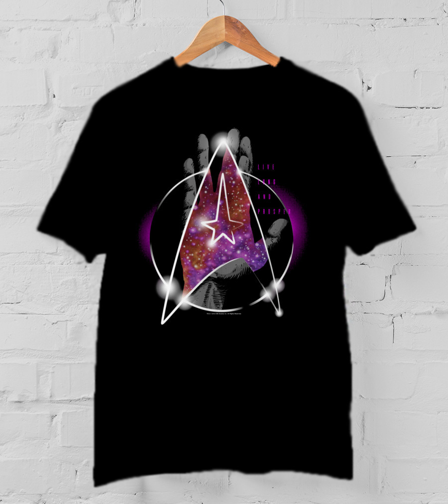 Star Trek Live Long And Prosper Galaxy Hand T-Shirt