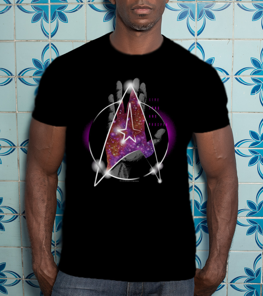 Star Trek Live Long And Prosper Galaxy Hand T-Shirt