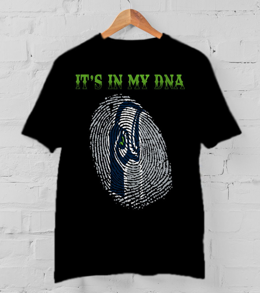 It's In My Dna Seattle Seahawks Fingerprint T-Shirt