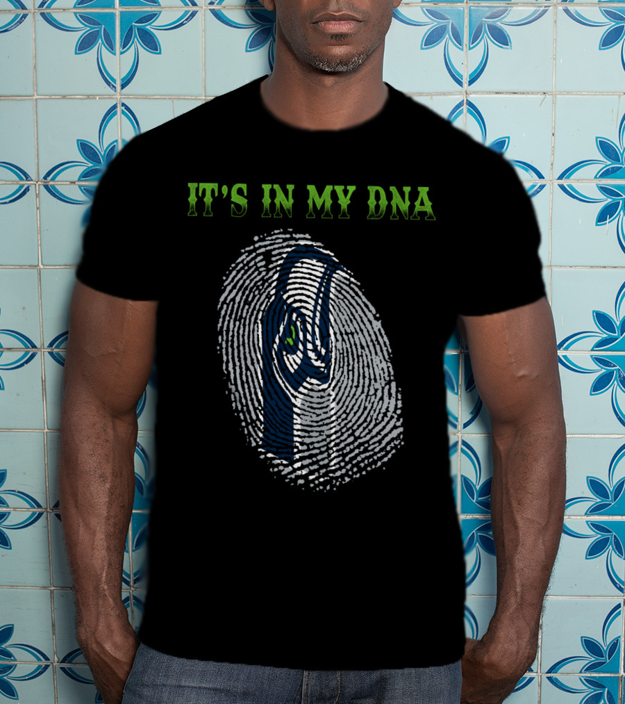 It's In My Dna Seattle Seahawks Fingerprint T-Shirt