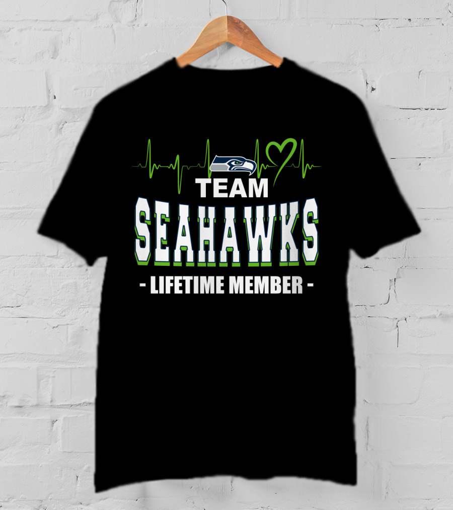 Seattle Seahawks Team Lifetime Member Heartbeat T-Shirt
