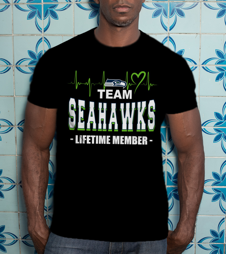 Seattle Seahawks Team Lifetime Member Heartbeat T-Shirt
