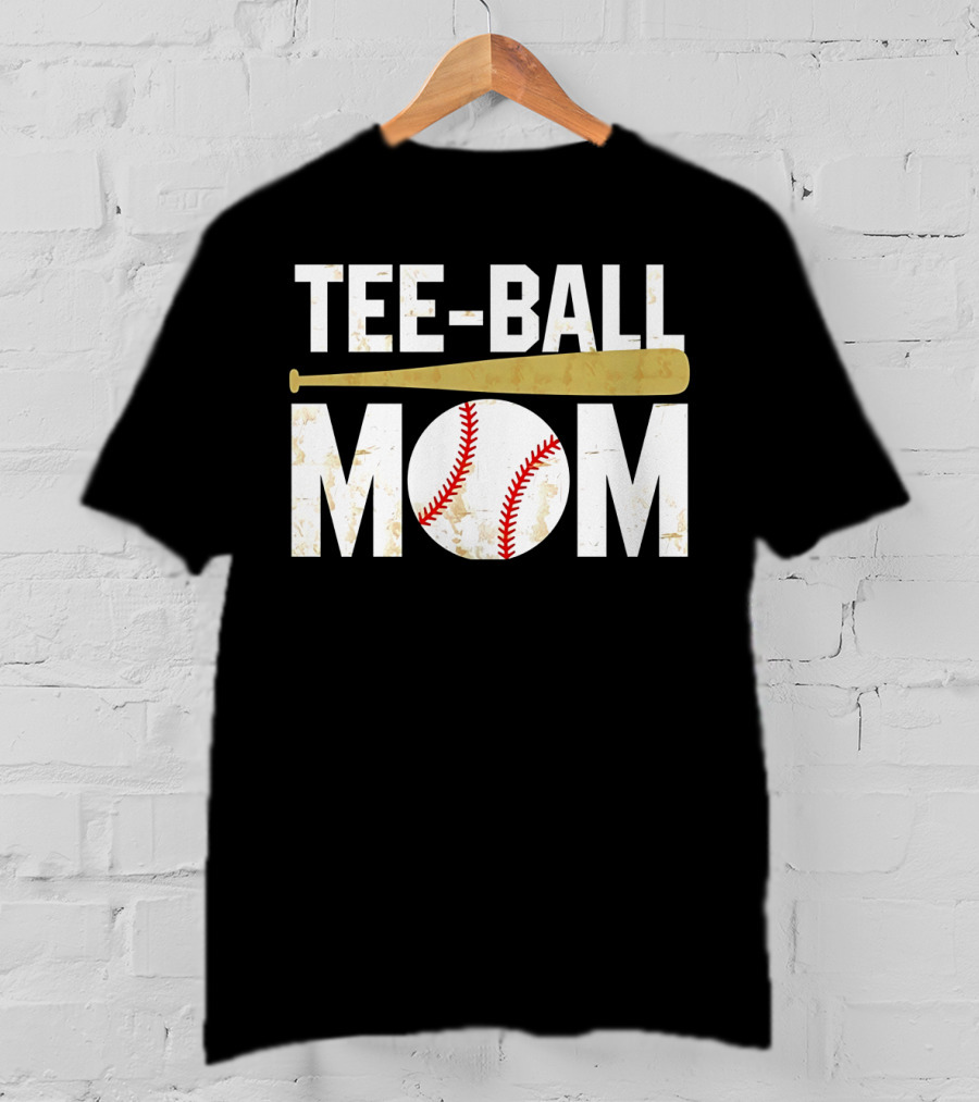 Tee-Ball Mom Baseball Softball Mama Tball Supporter T-Shirt