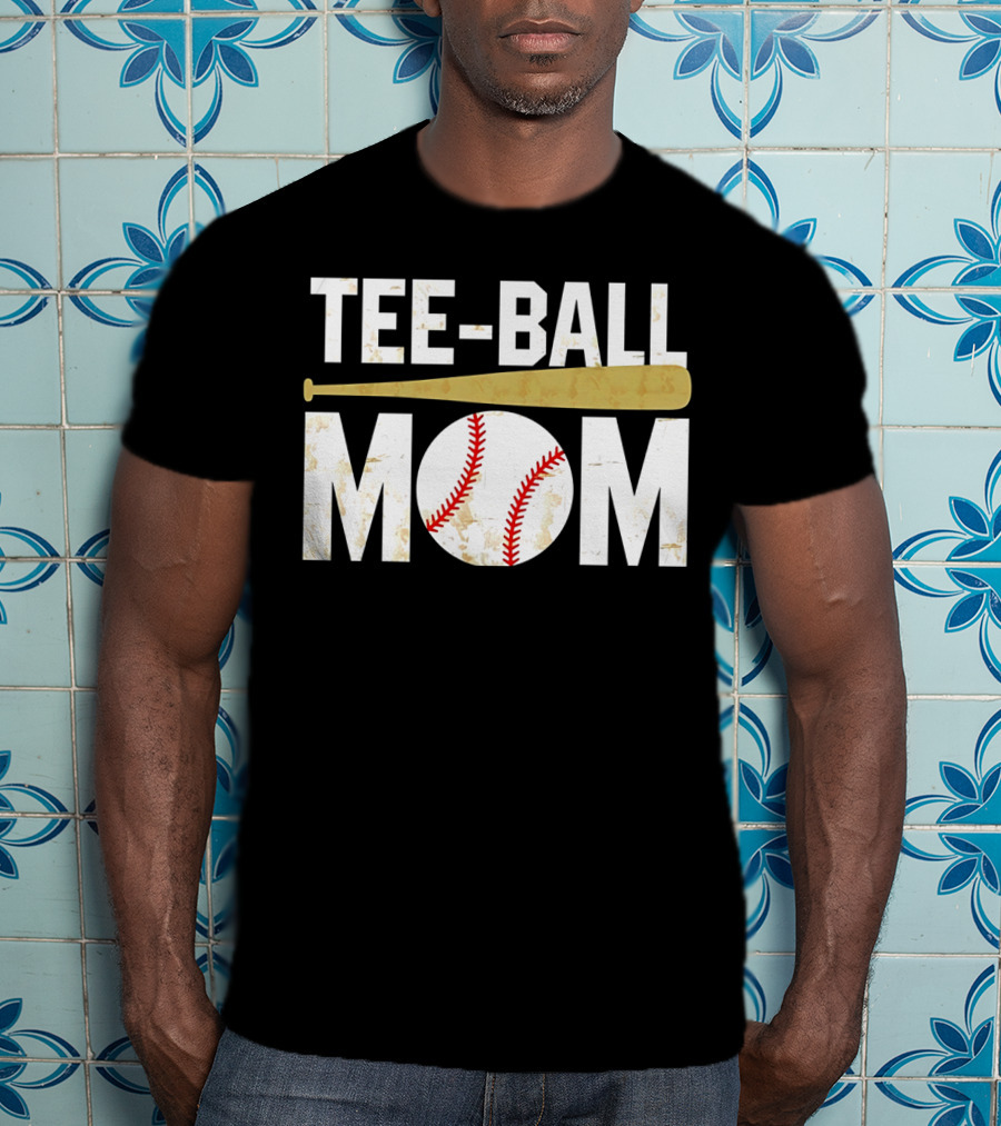Tee-Ball Mom Baseball Softball Mama Tball Supporter T-Shirt