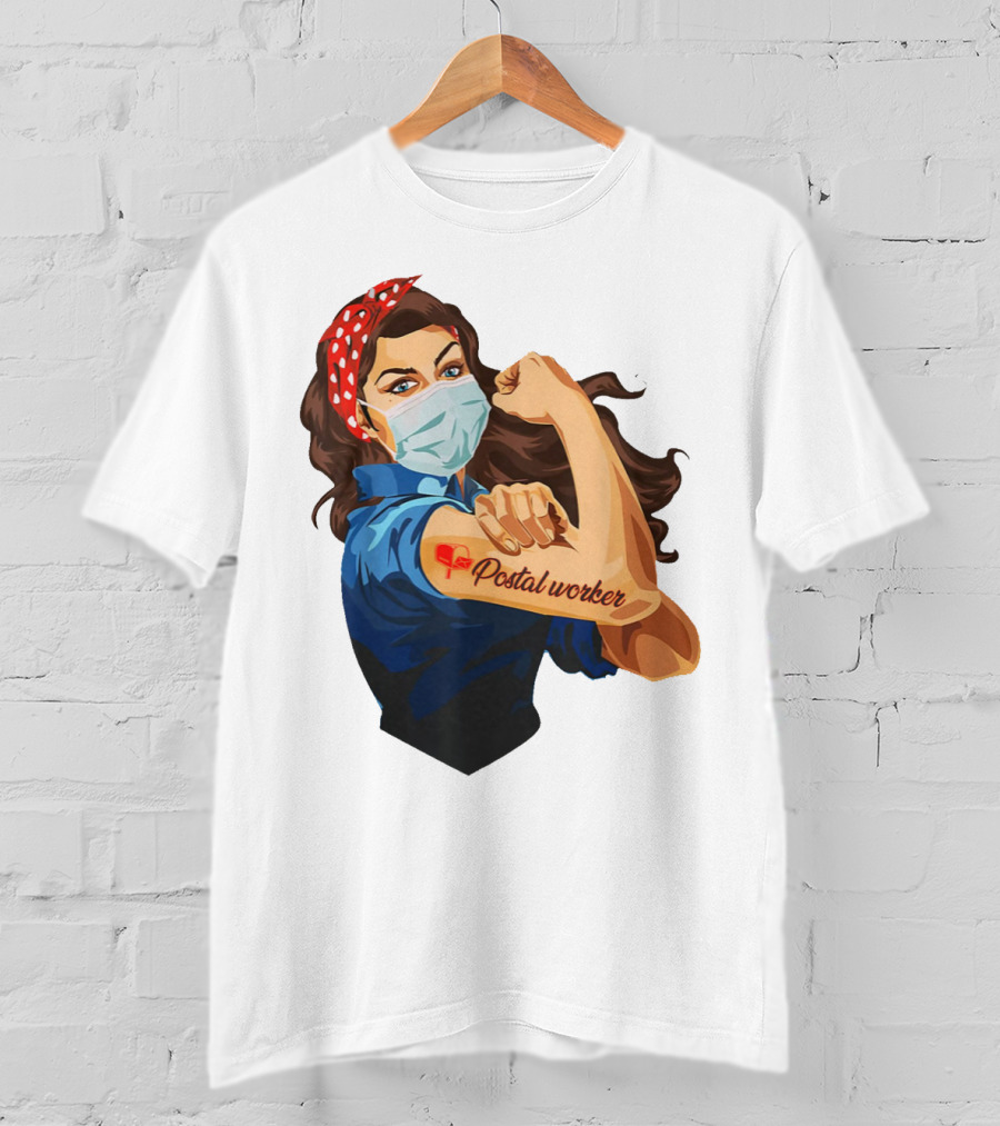 Proud Postal Worker Rosie The Riveter Masked T-Shirt