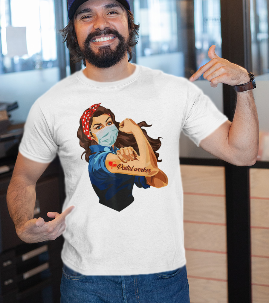 Proud Postal Worker Rosie The Riveter Masked T-Shirt