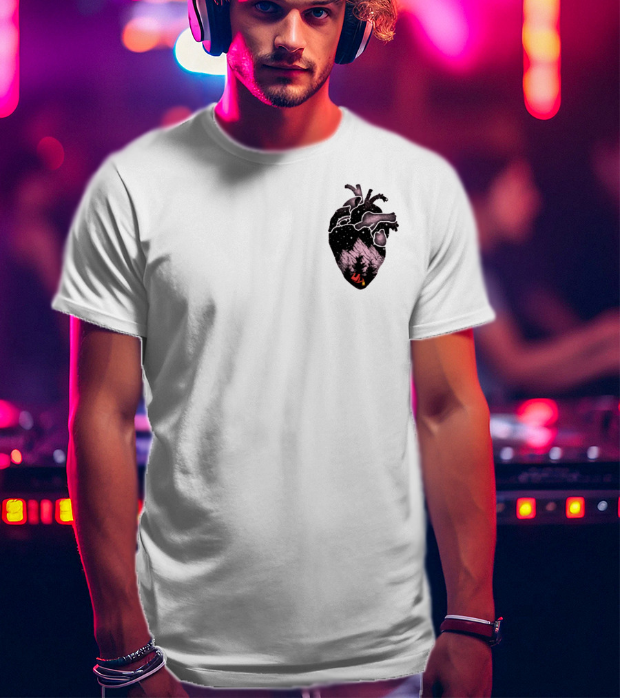 Camping Heart Forest Night Tent T-Shirt