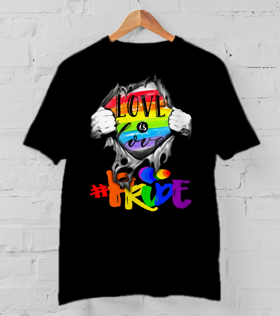 Love Is Love Rainbow Pride Hashtag T-Shirt