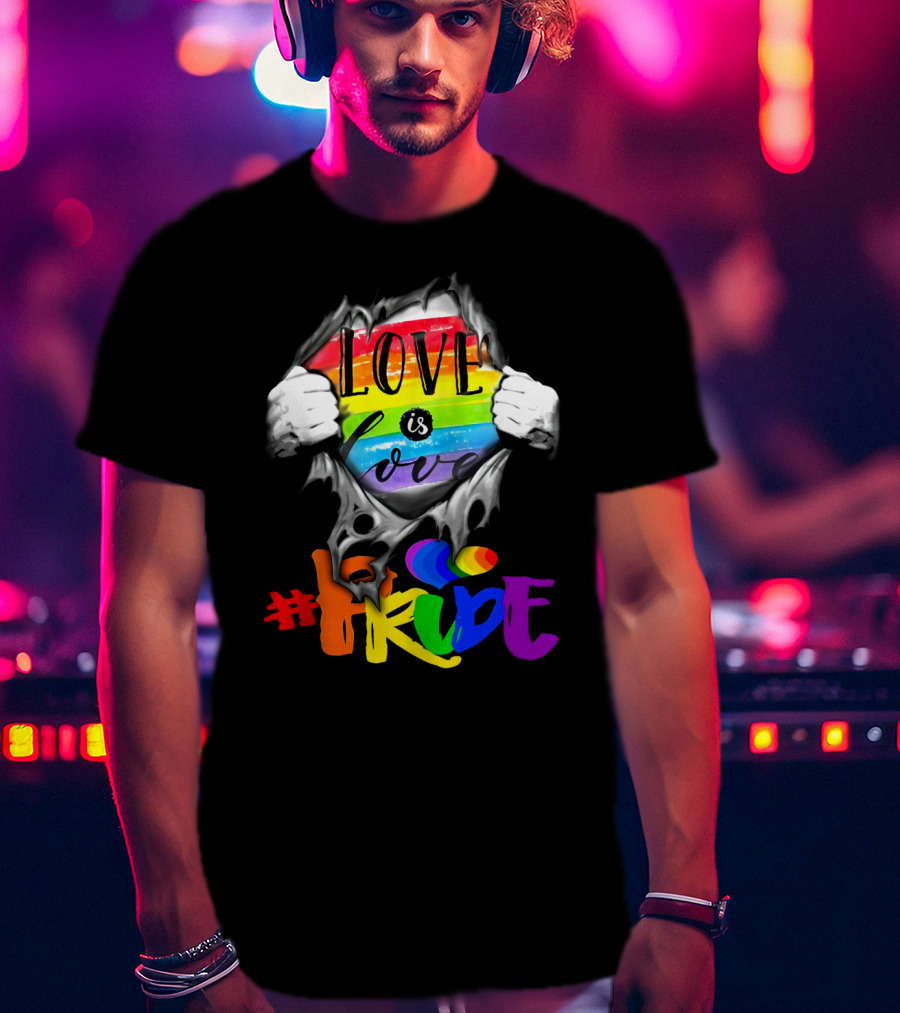 Love Is Love Rainbow Pride Hashtag T-Shirt