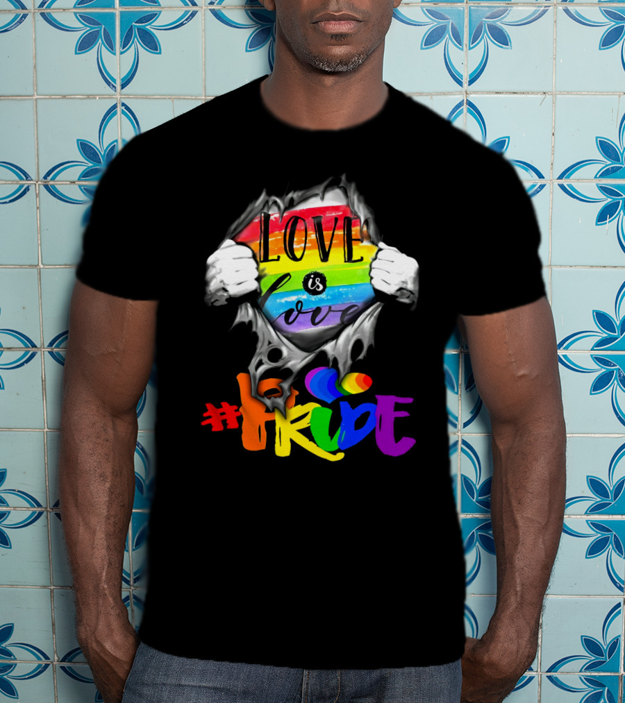 Love Is Love Rainbow Pride Hashtag T-Shirt