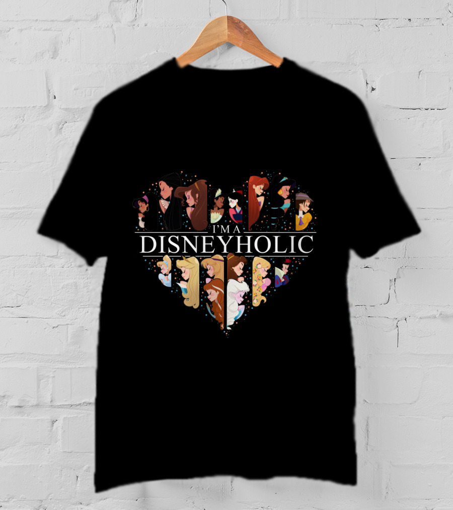 I'm A Disneyholic Heart Featuring Iconic Disney Princesses T-Shirt