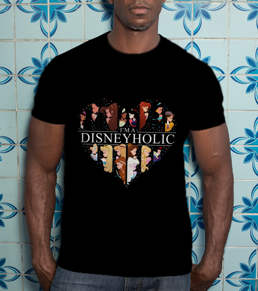 I'm A Disneyholic Heart Featuring Iconic Disney Princesses T-Shirt