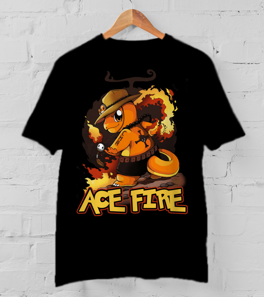 Ace Fire Charmander One Piece Crossover T-Shirt
