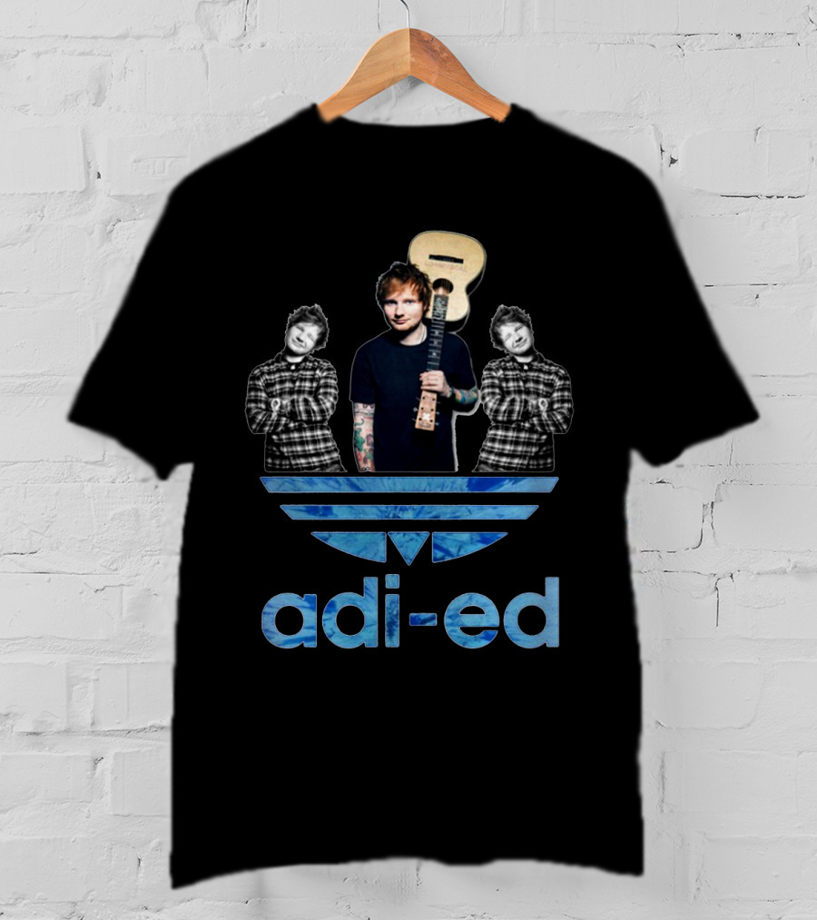 Adi-Ed Sheeran Trio With Guitar And Blue Stripes T-Shirt