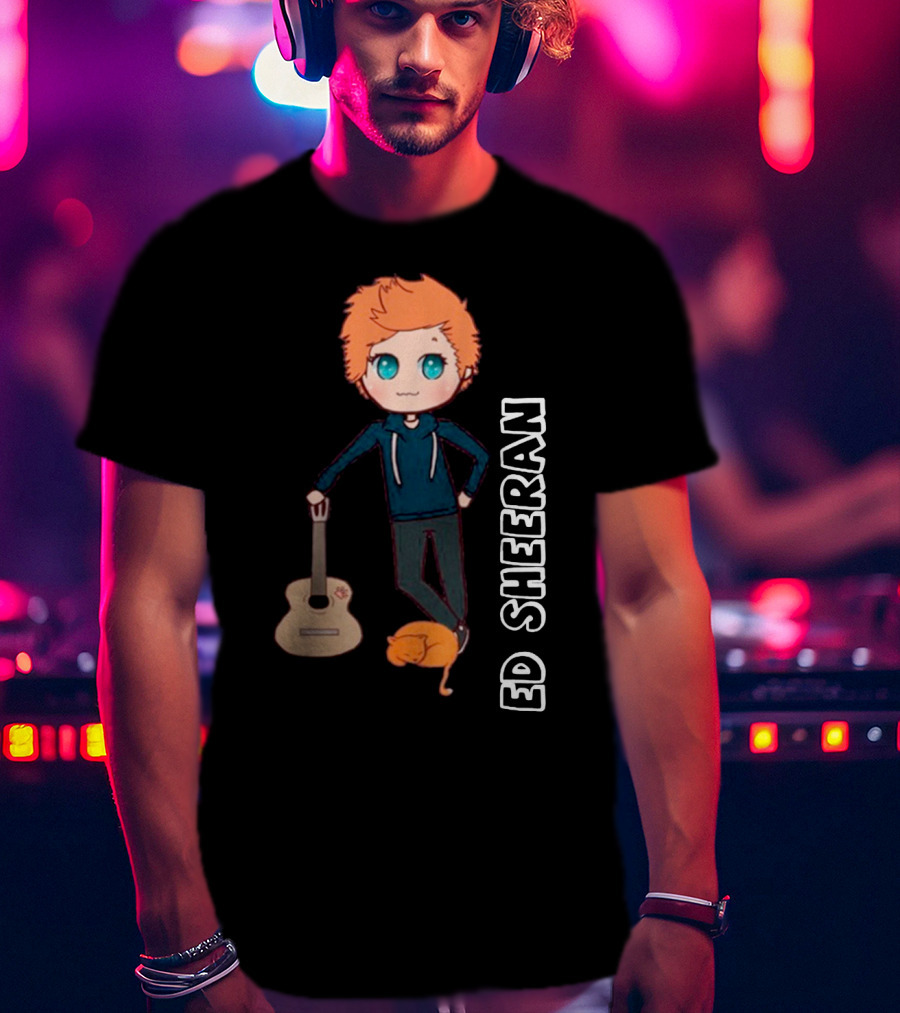 Ed Sheeran Cute Cat Guitar T-Shirt
