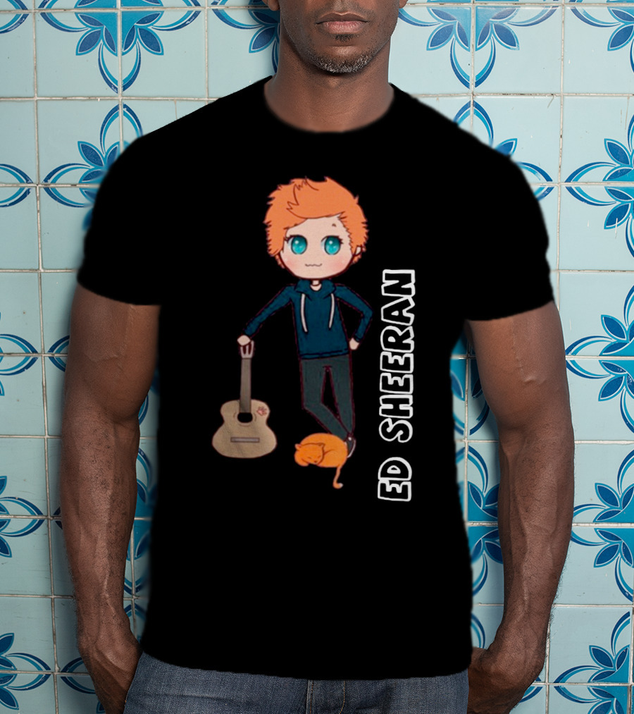 Ed Sheeran Cute Cat Guitar T-Shirt