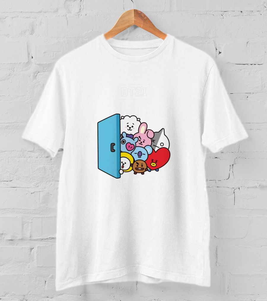 BT21 Characters Behind Door Icons T-Shirt