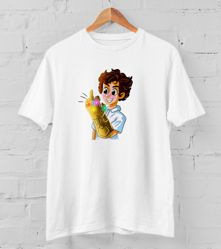 Jack Dylan Grazer Cartoon Character Wearing Infinity Gauntlet T-Shirt