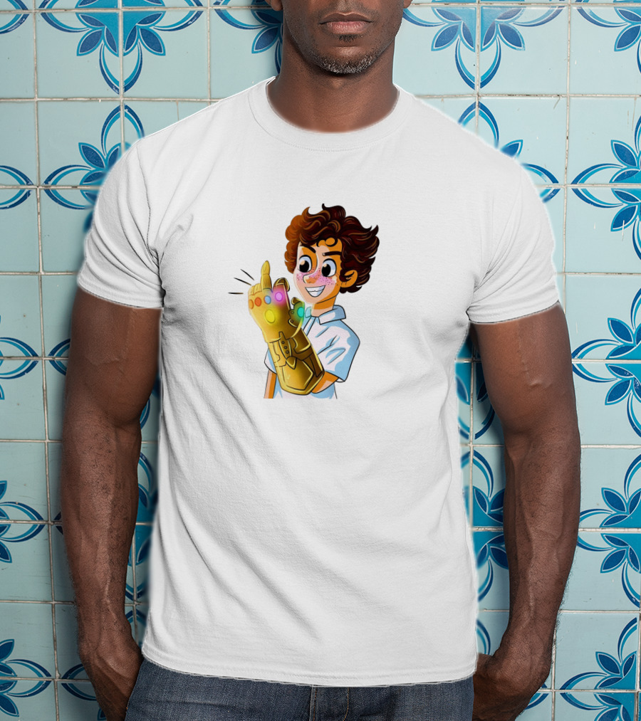 Jack Dylan Grazer Cartoon Character Wearing Infinity Gauntlet T-Shirt