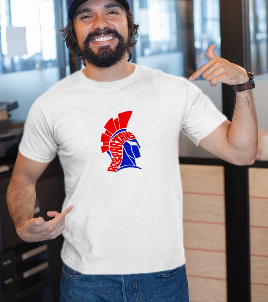 Robo Spartans Logo Red And Blue Spartan Helmet T-Shirt