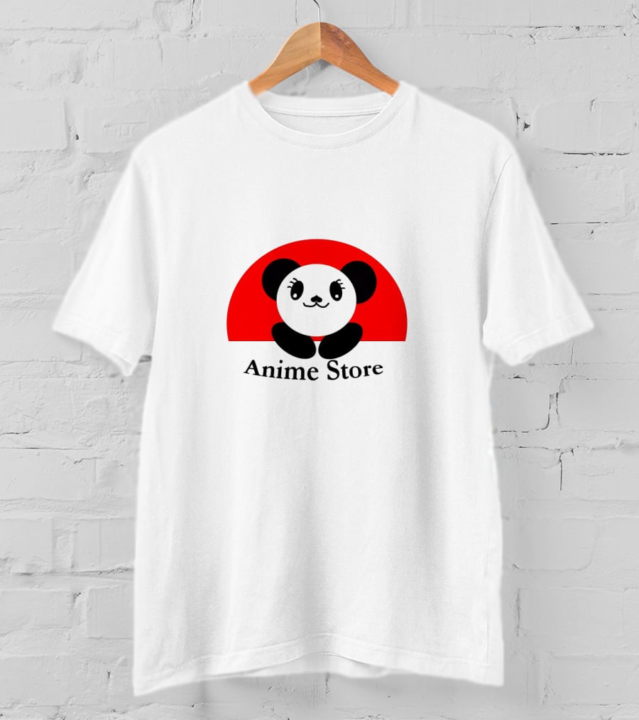Anime Store Panda Logo Japan Sun Circle T-Shirt