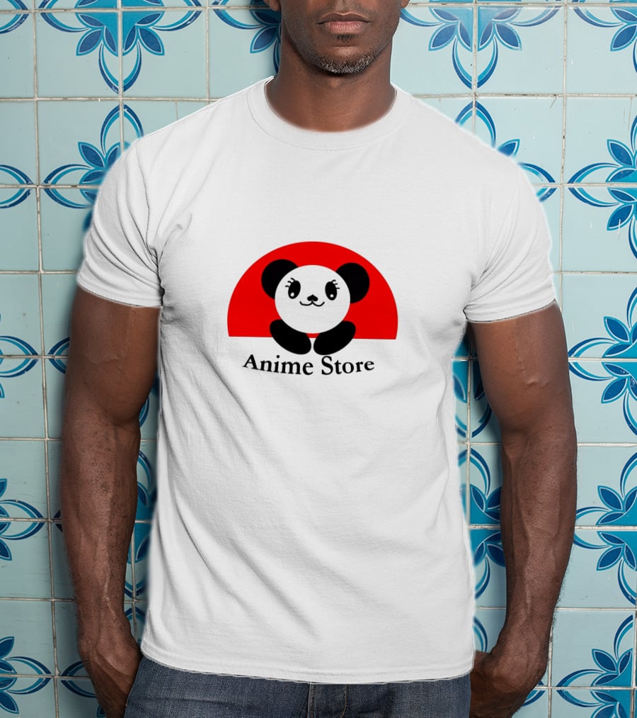 Anime Store Panda Logo Japan Sun Circle T-Shirt