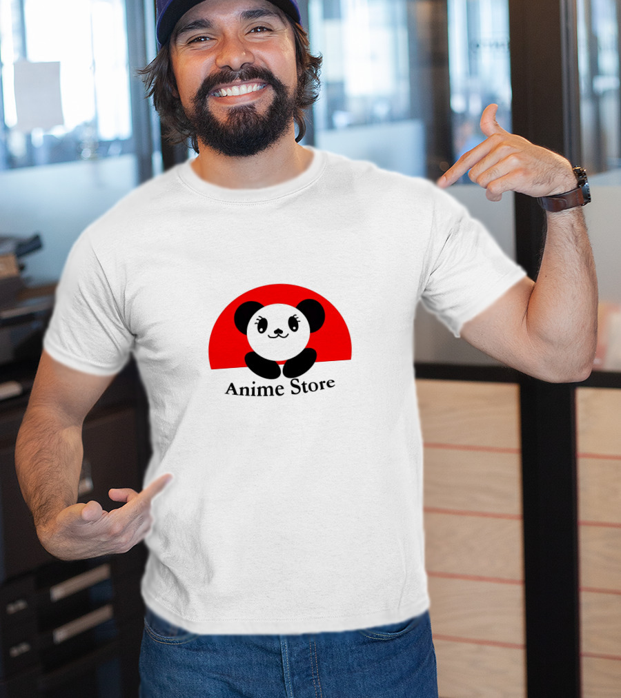 Anime Store Panda Logo Japan Sun Circle T-Shirt