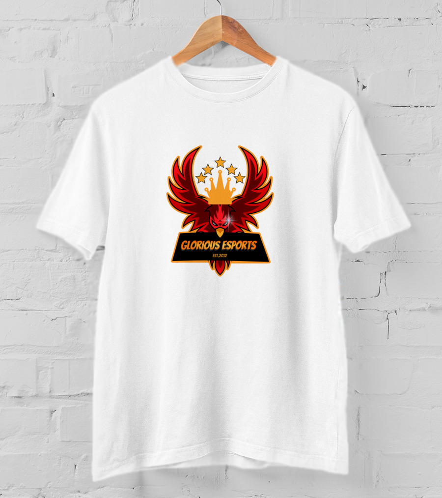 Glorious Esports Est.2012 Crowned Red Phoenix With Stars T-Shirt
