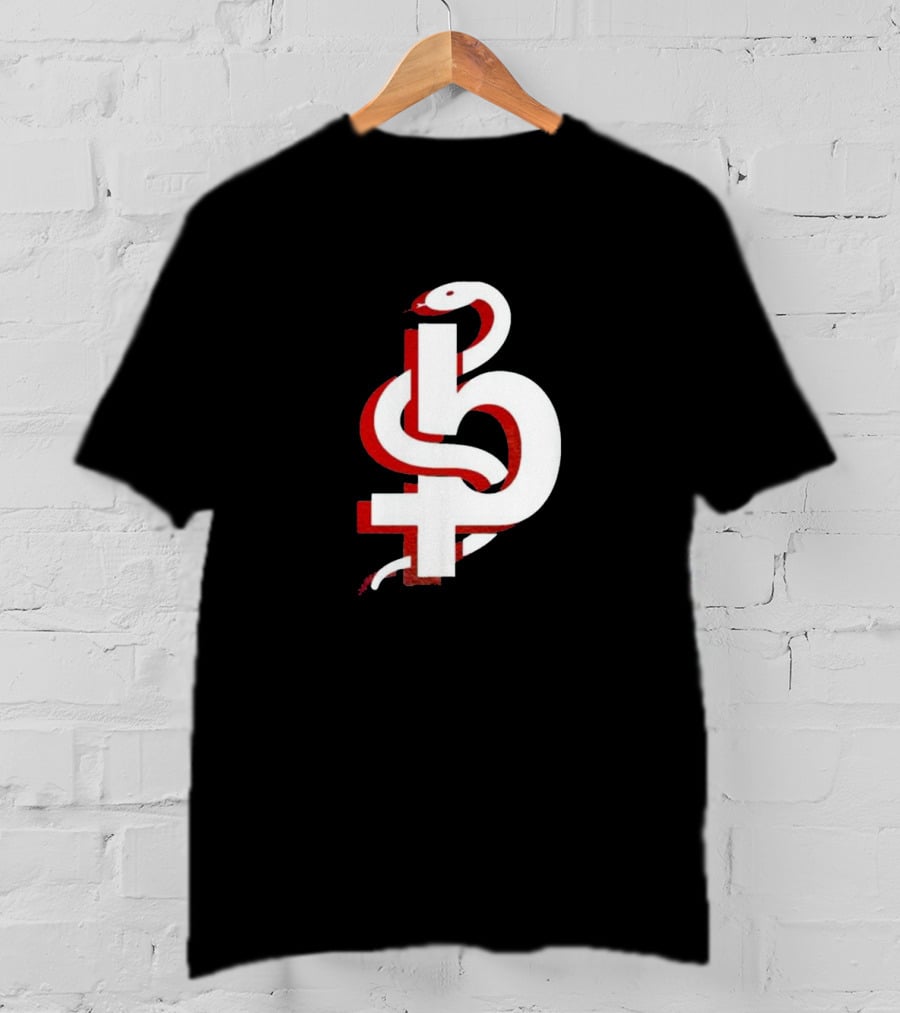 Blackbear Snake Symbol Icon With Red And White T-Shirt