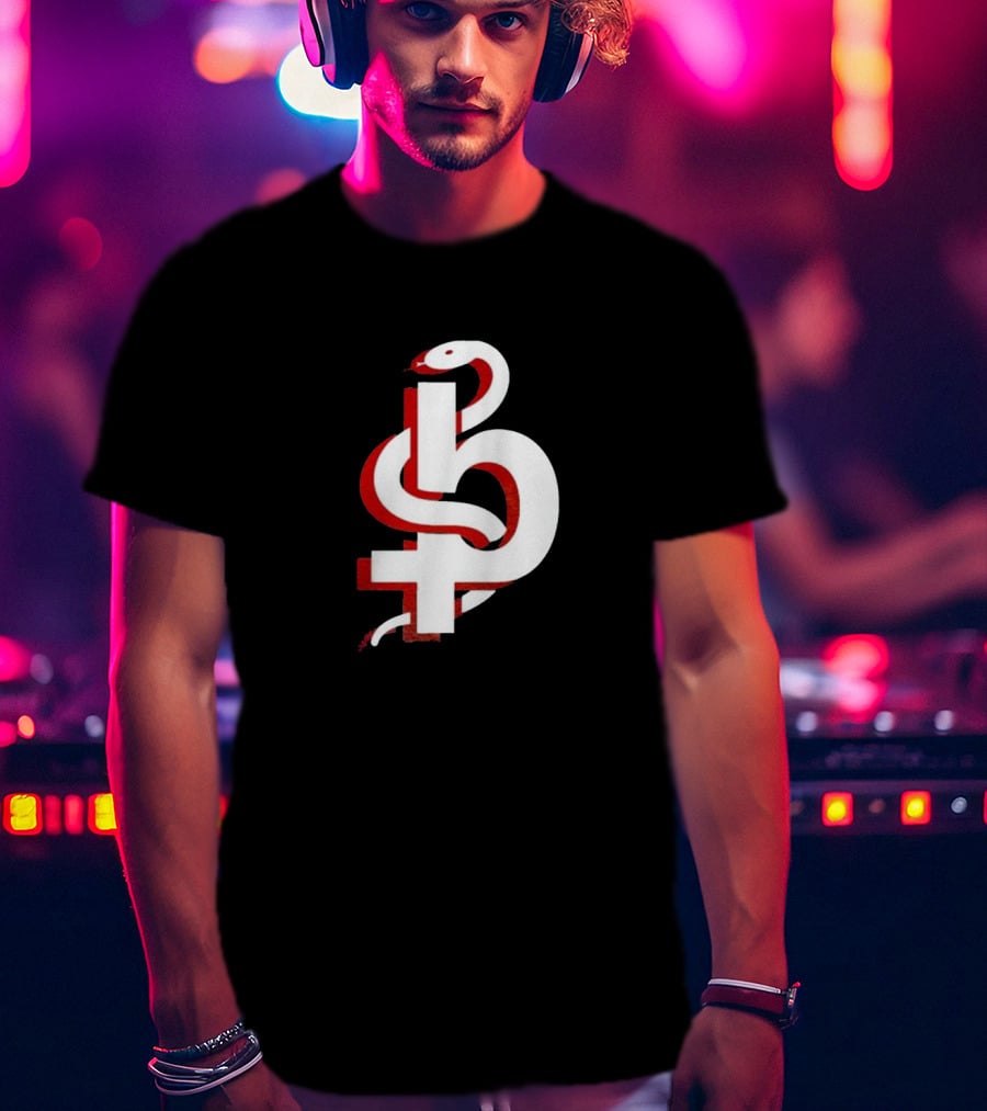 Blackbear Snake Symbol Icon With Red And White T-Shirt