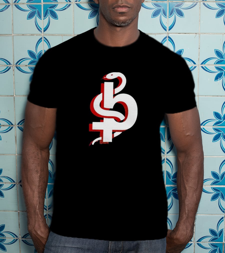 Blackbear Snake Symbol Icon With Red And White T-Shirt