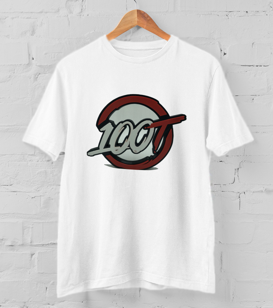 100 Thieves Logo Red And White Circle Emblem T-Shirt