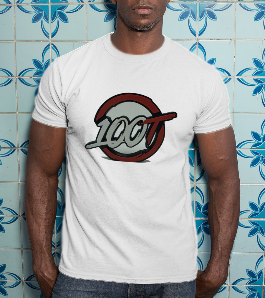100 Thieves Logo Red And White Circle Emblem T-Shirt