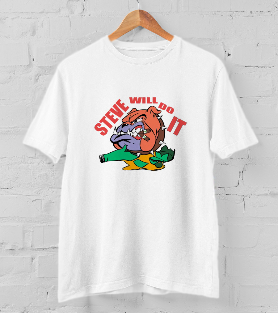 STEVE WILL DO IT Angry Alligator With Broken Bottle T-Shirt