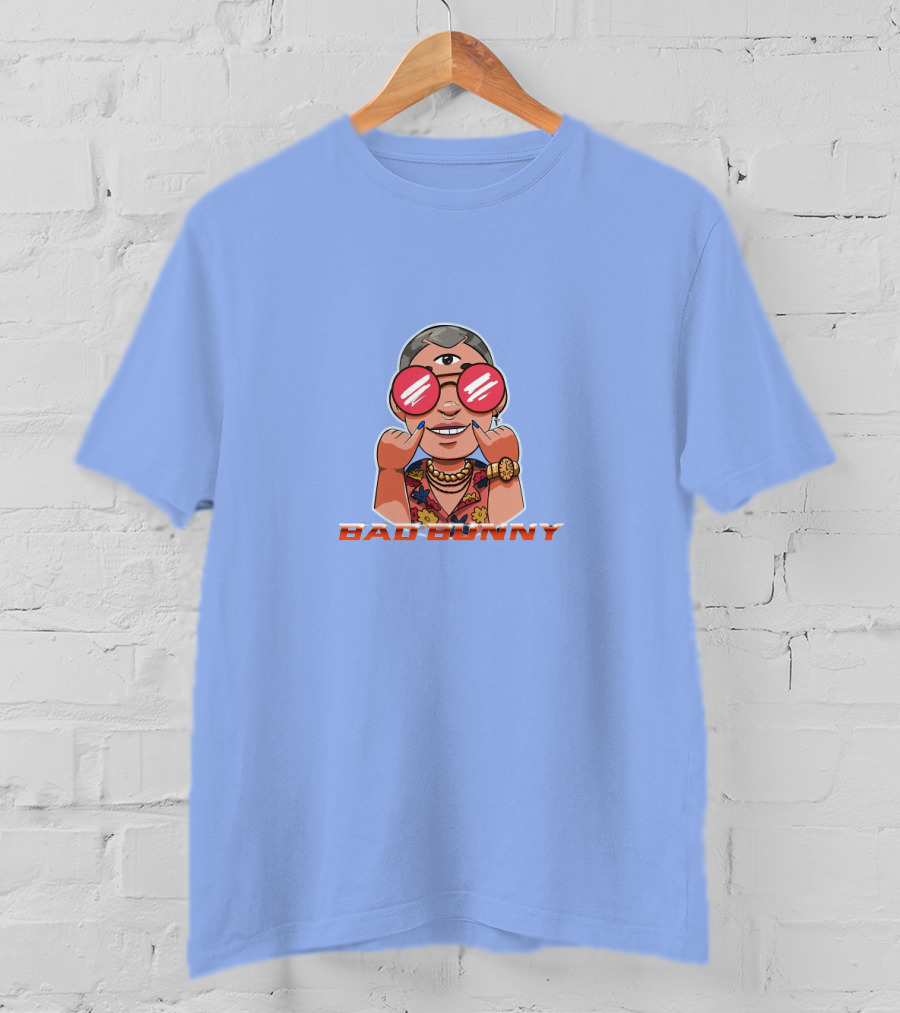 YHLQMDLG Bad Bunny Cartoon With Third Eye And Sunglasses T-Shirt