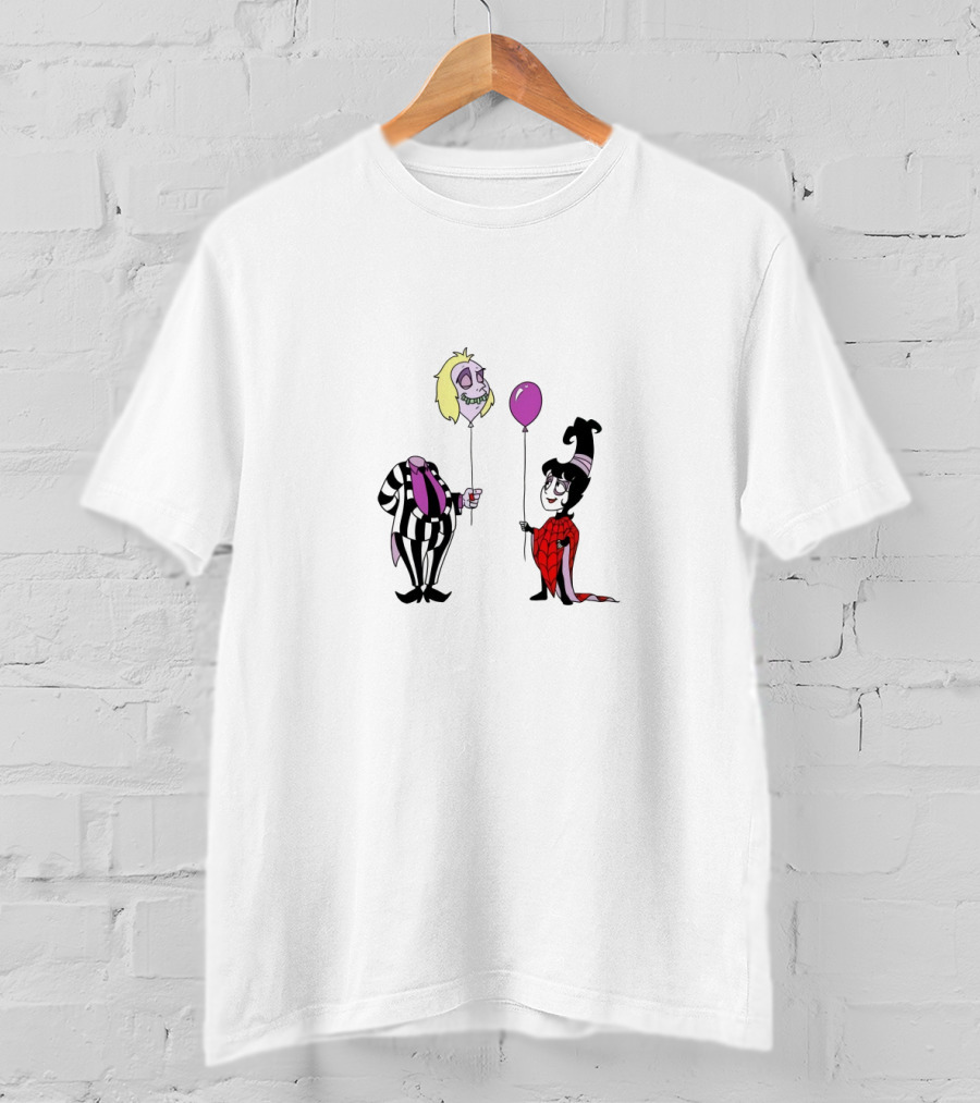 Beetlejuice Cartoon Duo With Balloons T-Shirt