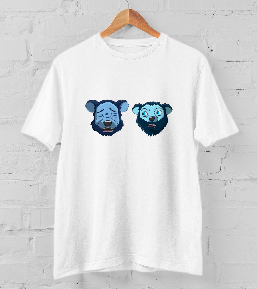 2 Bears 1 Cave Podcast Animated Bear Faces T-Shirt