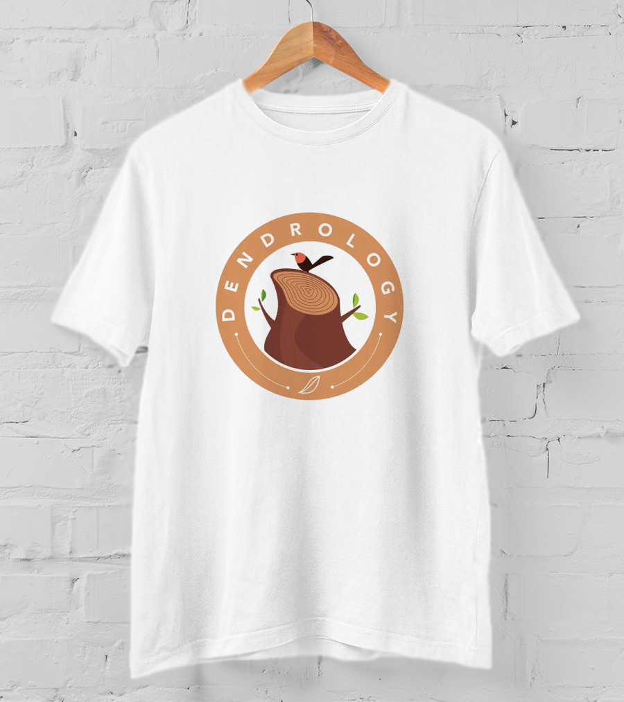 Dendrology Tree Stump With Bird Circle T-Shirt