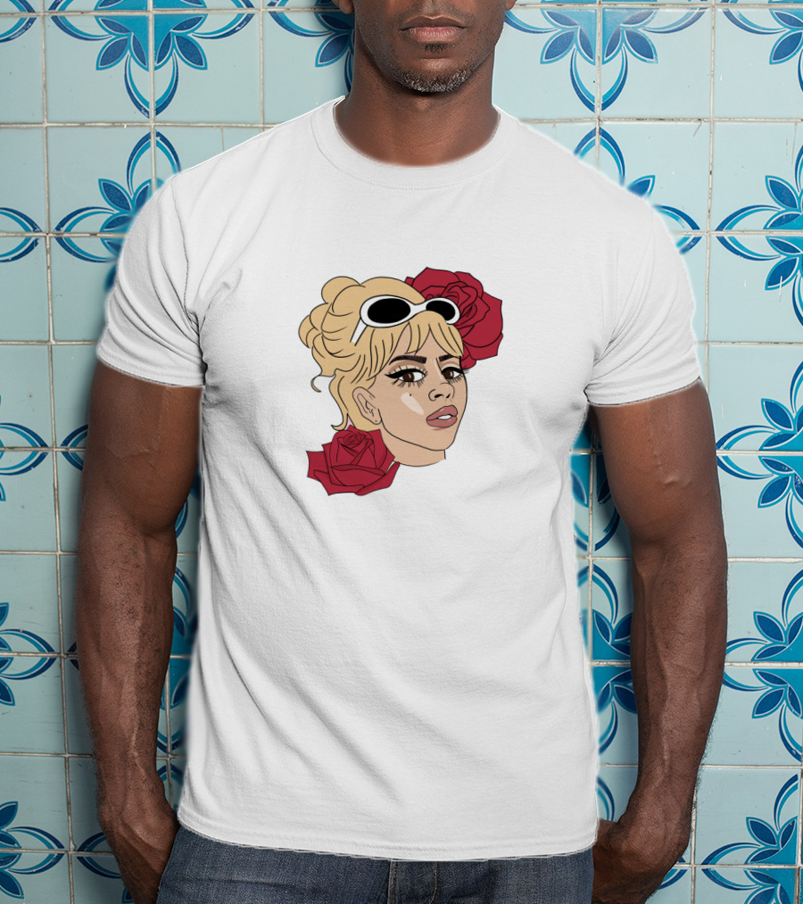 Kali Uchis Blonde Sunglasses Red Roses T-Shirt