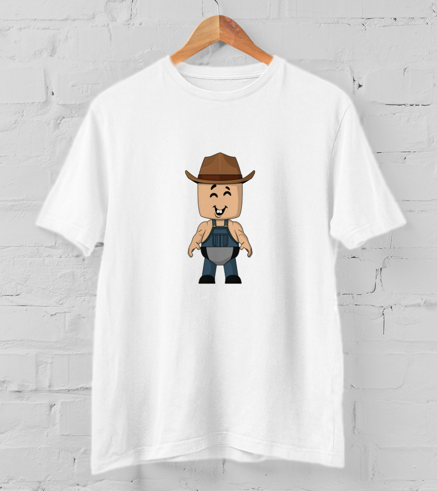 Cleetus McFarland Cartoon Character In Cowboy Hat And Overalls T-Shirt