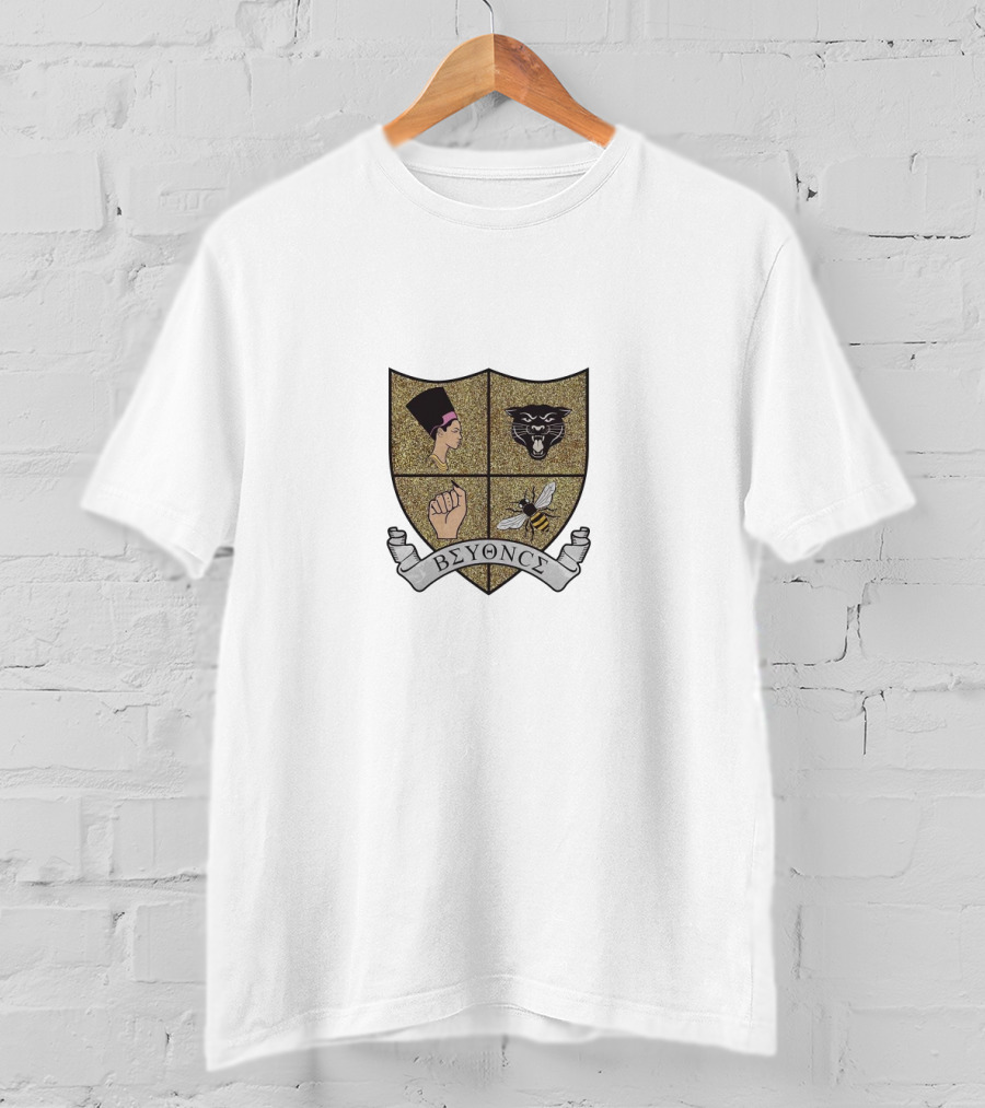 Beyonce Crest Woman Fist Panther Bee Iconic Symbols T-Shirt