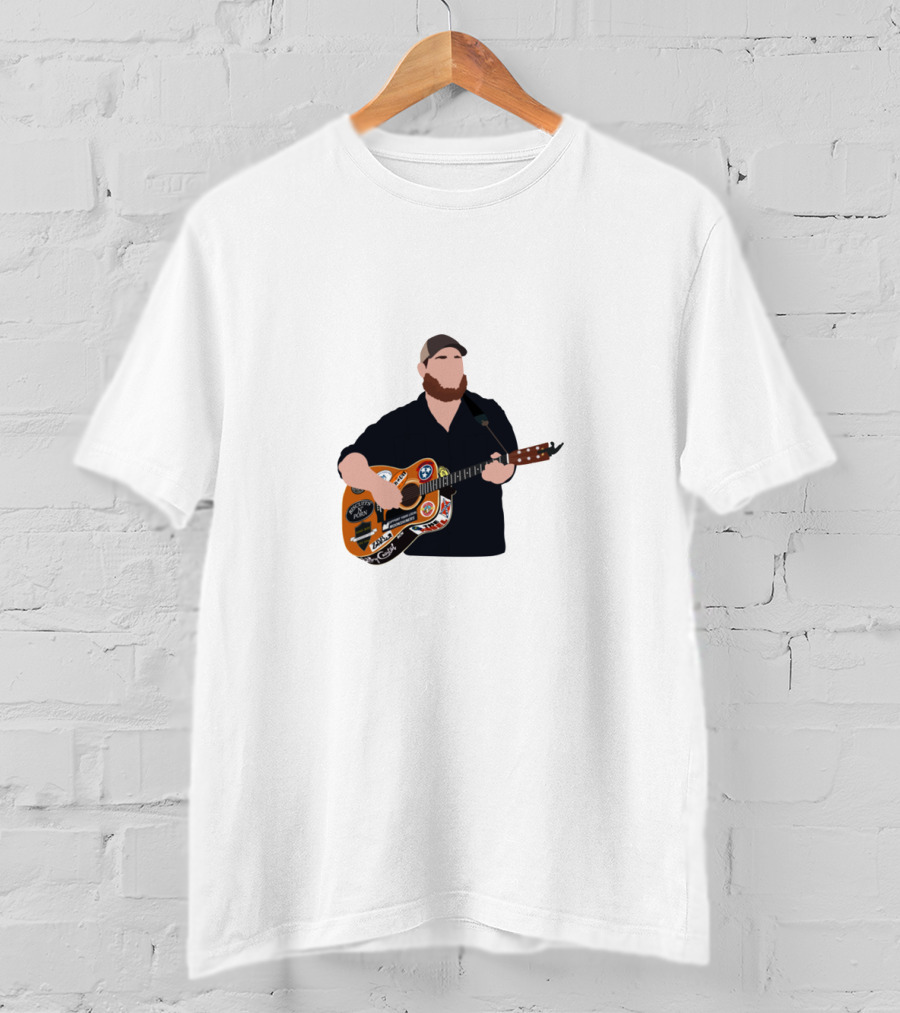 Luke Combs Playing Guitar With Stickers T-Shirt