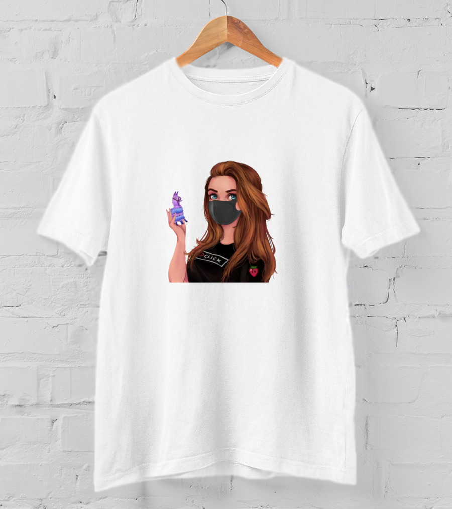 Loserfruit Click Llama Gaming Character With Mask T-Shirt