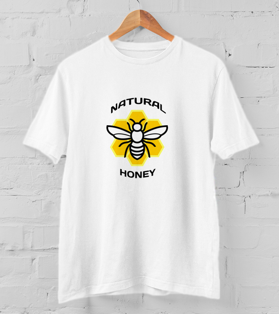 Natural Honey Bee Hexagon T-Shirt